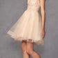 Juliet 883 Short A-Line Glitter Tulle Skirt Square Neck Thin Strap Dress