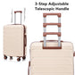 HouseOfZazla 3-piece spinner wheel luggage set with combination locks in assorted sizes