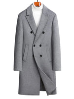 Men's Plus Size Double-Breasted Wool Overcoat - Farnelli