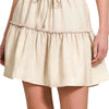 Zenana Tencel Washed Tiered Mini Skirts - SAND BEIGE