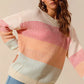 SO ME Multi Color Block Long Sleeve Sweater - Farnelli