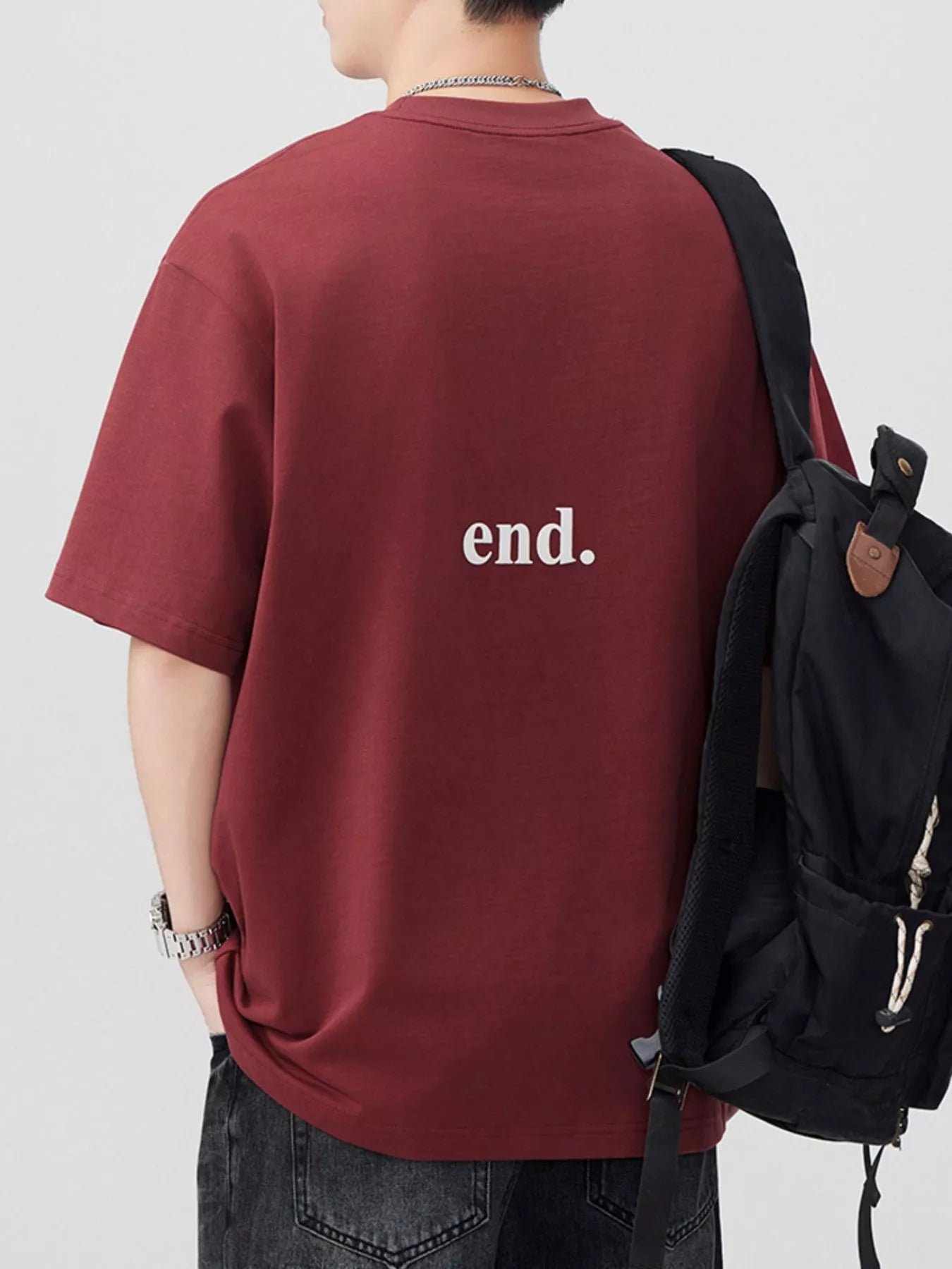 Men's Plus Size Letter Round Neck Short Sleeve T-Shirt - Farnelli