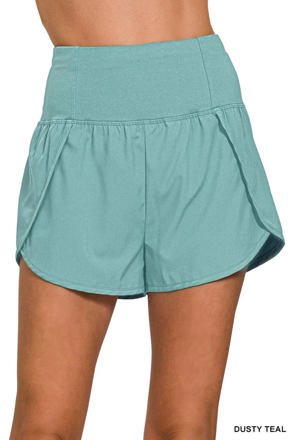 Zenana High Waisted Zippered Back Pocket Running Shorts - Farnelli