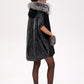 Alaska Outerwear Company black Saga Furs silver fox wool cashmere poncho vest coat