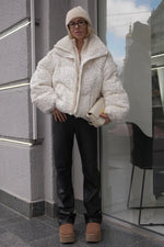 Frost Glow insulated puffer coat by Alaska® Outerwear Company in a quilted winter design