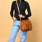 Classy Leather Bags women's leather sling crossbody bag with two pockets