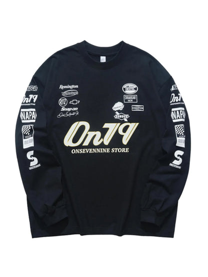 Men's Graphic Round Neck Long Sleeve T-Shirt - Farnelli