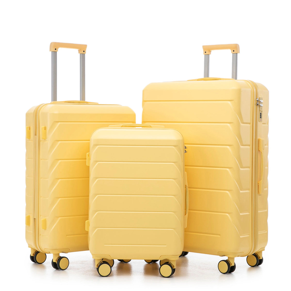 HouseOfZazla 3-piece spinner wheel luggage set with combination locks