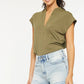 Kancan High Rise Raw Hem Denim Shorts - Farnelli
