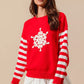 SO ME Christmas Snowflake Crochet Embellished Sweater - Farnelli