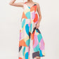 And The Why Tied Shoulder Straps Wide-Leg Geo Print Jumpsuit - Farnelli