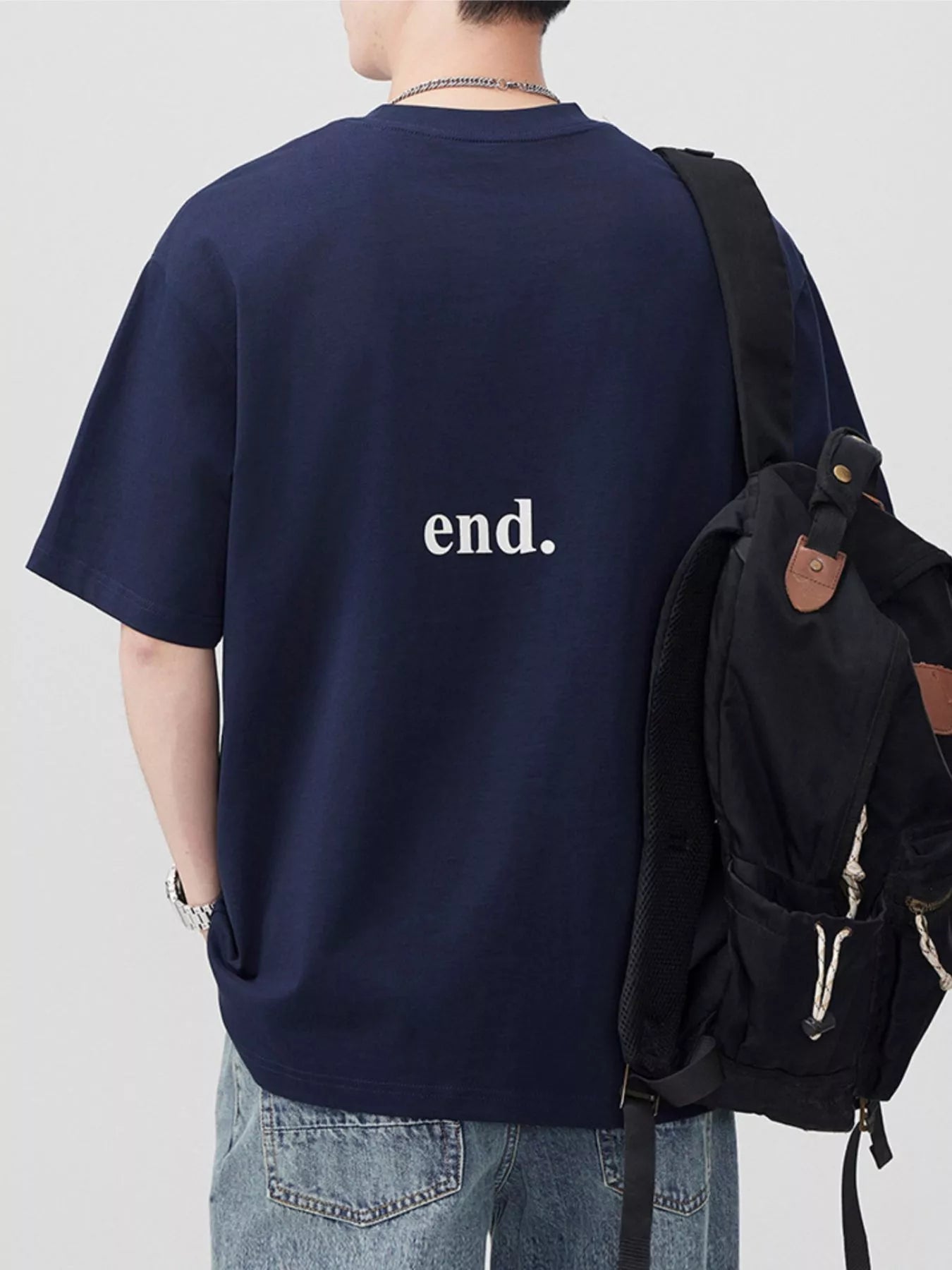 Men's Plus Size Letter Round Neck Short Sleeve T-Shirt - Farnelli