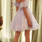 Juliet 891 dress Short Off Shoulder Puff Sleeve Corset Bodice A-Line Dress