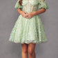 Juliet 891 dress Short Off Shoulder Puff Sleeve Corset Bodice A-Line Dress