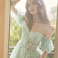 Juliet 891 dress Short Off Shoulder Puff Sleeve Corset Bodice A-Line Dress