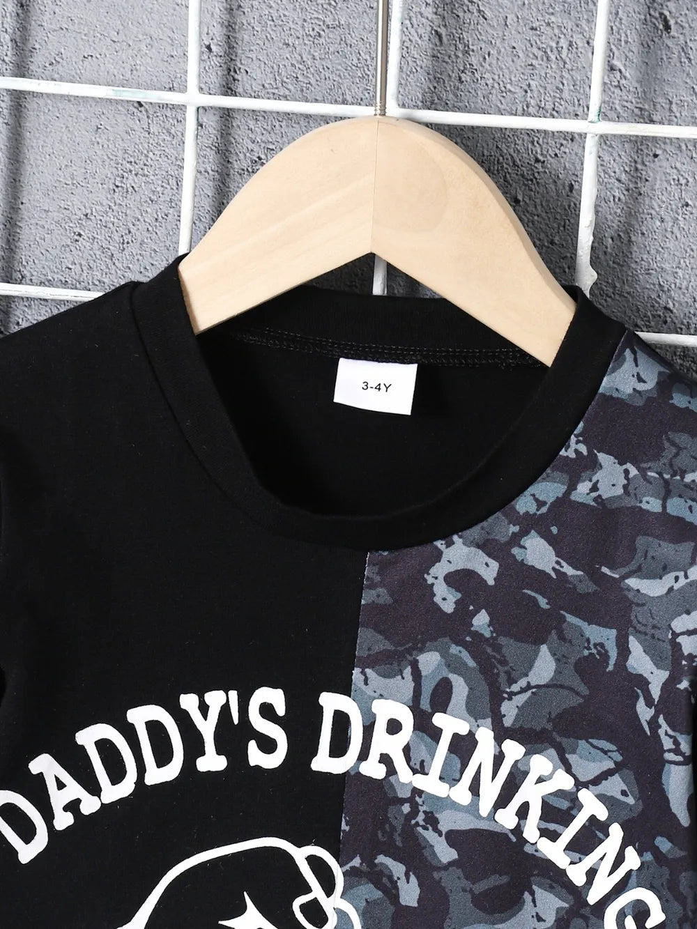 Children's Camouflage Color Block Top and Pants Set - Farnelli