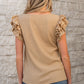 Nia Ruffled Tiered Sleeve Textured Top - Farnelli