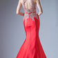 Cinderella Divine 8934 Embroidered Bodice Mermaid Gown Cut Out Back