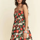 Davi & Dani Floral Scalloped Cutout Back Mini Dress - Farnelli