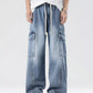 Men's Plus Size Wash Wide Leg Cargo Jeans - Farnelli