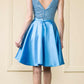 CLEARANCE - Poly USA | Ed Young 8954 Short A-Line Sequin Bodice Dress with Pockets (Size M)