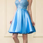 CLEARANCE - Poly USA | Ed Young 8954 Short A-Line Sequin Bodice Dress with Pockets (Size M)