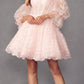 Juliet 895 Short A-Line Glitter Boned Dress Detachable Puff Sleeves