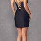 Juliet 896 Short Cowl Neckline Fitted Glitter Jersey Cocktail Dress