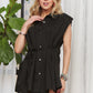 ADORA Solid Cap Sleeve Button Up Shirt - Farnelli