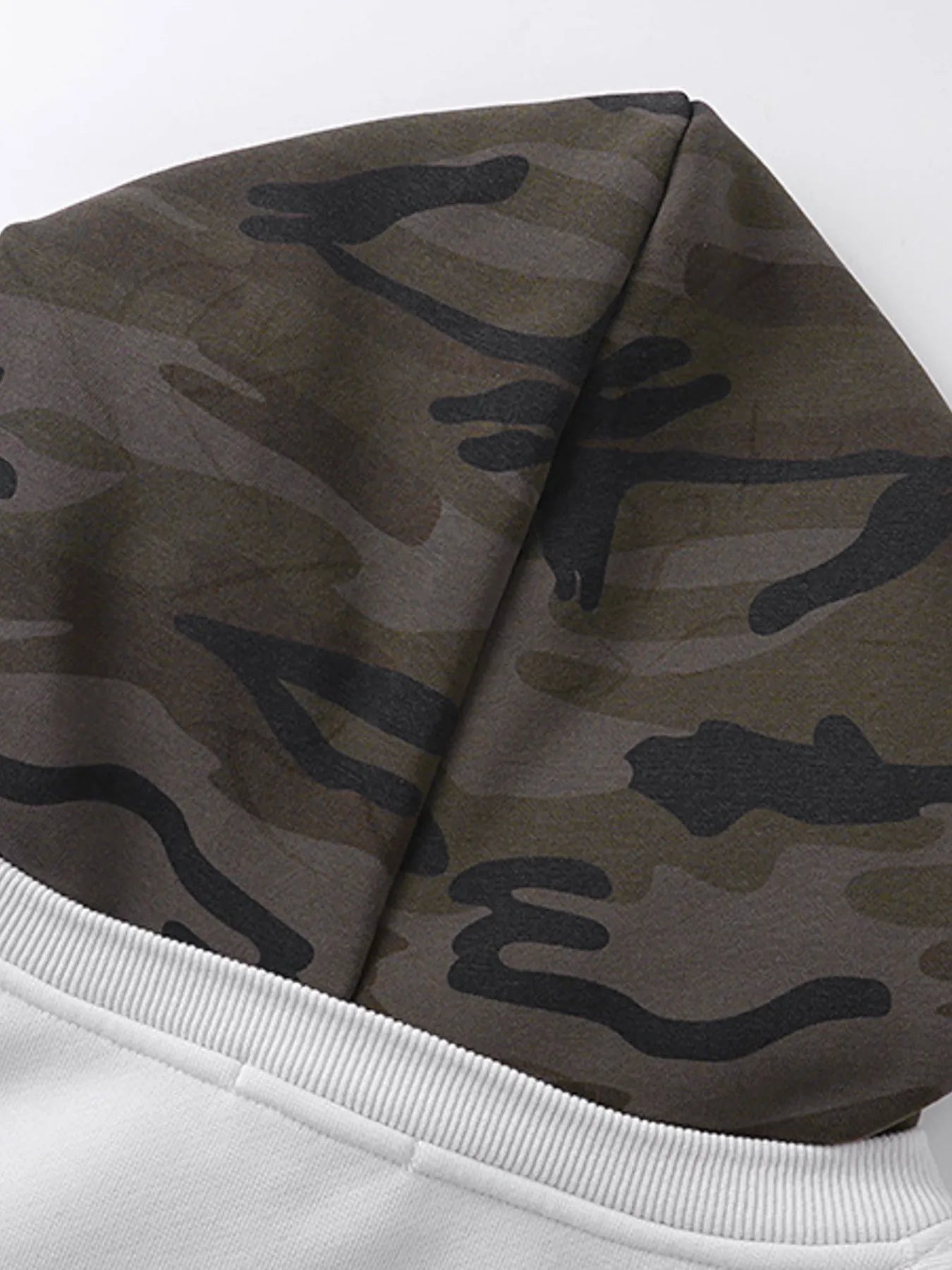 Men's Oversized Number 24 Hoodie with Camo Contrast Sleeves - Farnelli