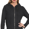 Zenana Drawstring Zip Up Hooded Cardigan - BLACK