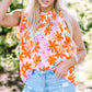 Alison Ruffled Sleeve Smocked Floral Top - Farnelli