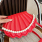 Shell-Shaped Pearl Decor Crossbody Bag - Farnelli