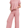 Zenana Sweater Boxy Top & Long Pants Set - LT ROSE