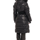 Cyrus Genuine Fur Trim Down Fill Coat in Black