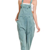 Zenana Washed Knot Strap Relaxed Fit Overalls - TEAL