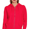 Zenana Drawstring Zip Up Hooded Cardigan - RED