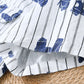 Men's Plus Size Letter Print Striped Short Sleeve Casual Shirt - Farnelli