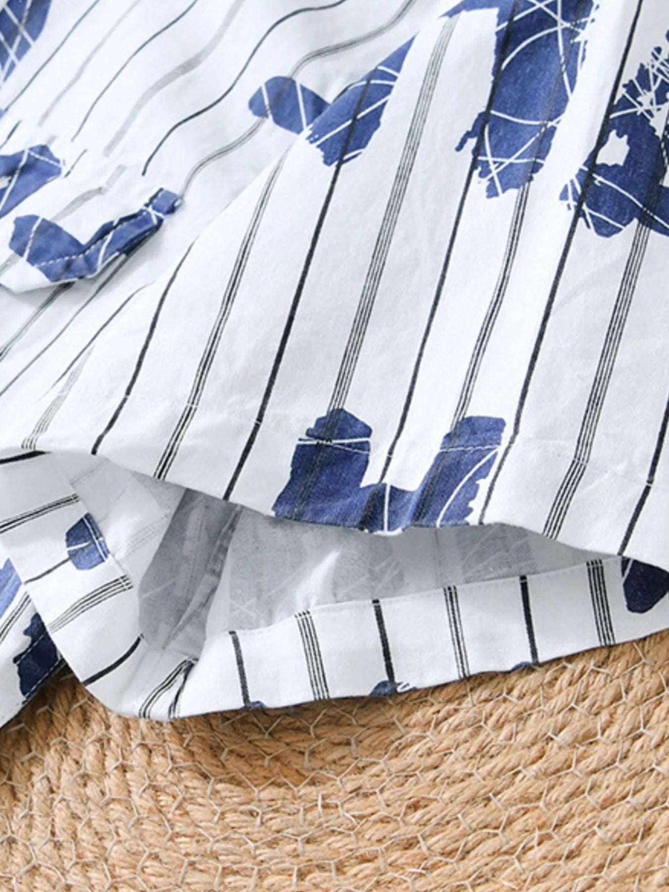 Men's Plus Size Letter Print Striped Short Sleeve Casual Shirt - Farnelli