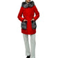 Roma Genuine Silver Fox Fur Rabbit Fur Insulated Parka in Red