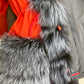 Roma Genuine Silver Fox Fur Rabbit Fur Insulated Parka in Red