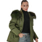 Genuine Silver Fox Fur Down Fill Coat