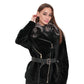 Bari Genuine Astrakhan Silver Fox Trim Coat