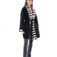 Genuine  French Orylag Fur Italian Cashmere Wool Coat 85cm