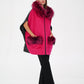 Saga®Furs Silver Fox Wool Alpaca Poncho Vest in Fuchsia