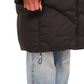 Nellie Genuine Fur Trim Down Fill Coat in Black