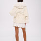 Pre-Order. Re-Stock Ships September 2026. Genuine Polar Fox Fur Wool Hooded Coat