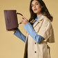 Federica (eggplant) - Italian calf leather women's crossbody bag (with shoulder strap)