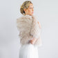 Blush with Black Tips Faux Fur Shawl (Butterfly Blu02)