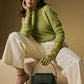 Ottavia (green) - Italian calf leather women's crossbody bag (with shoulder strap)